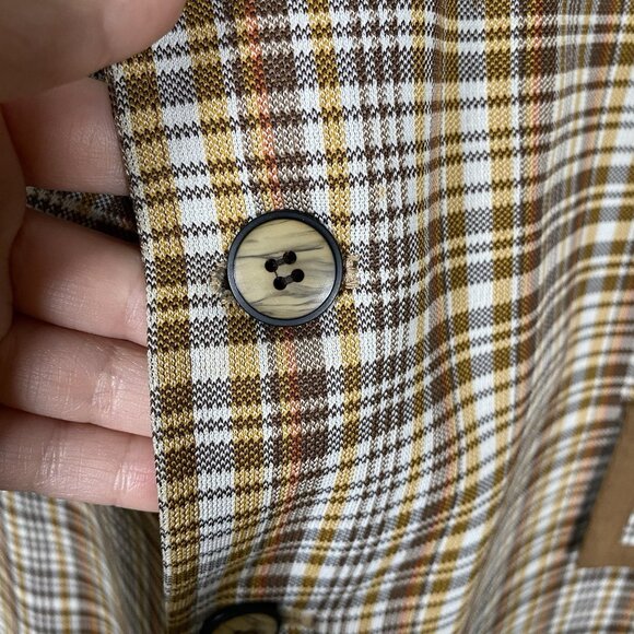 Vintage 70s Montgomery Ward Sport Coat 44L 46L Plaid Check Collegiate Mod Disco - Picture 7 of 16